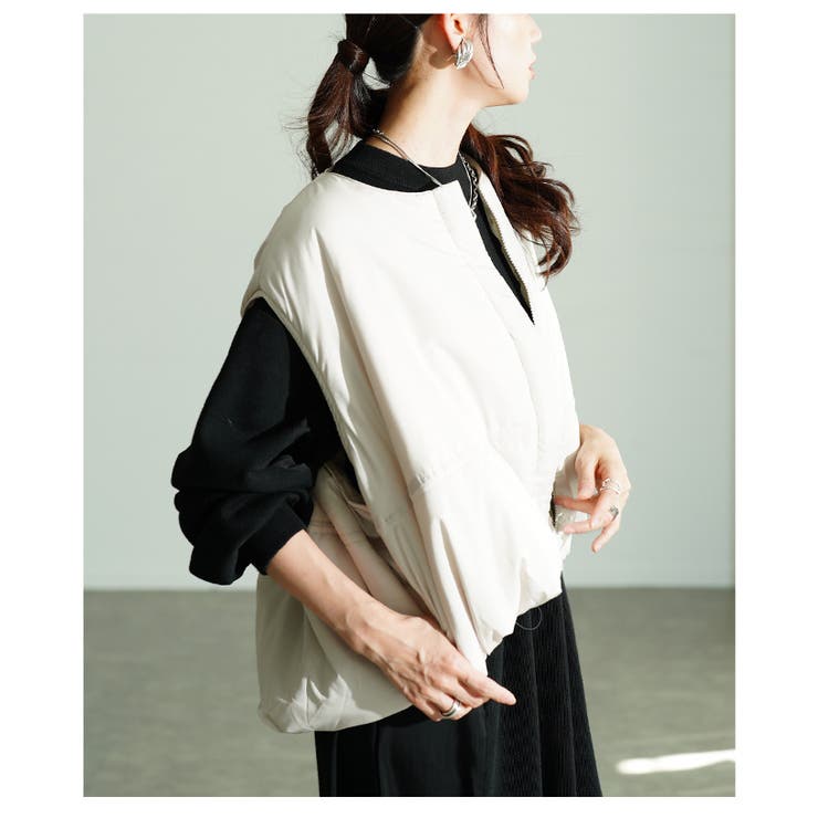 羽織るだけでコロンと可愛いバルーン中綿ベスト レディース ファッション | Sawa a la mode | 詳細画像19 