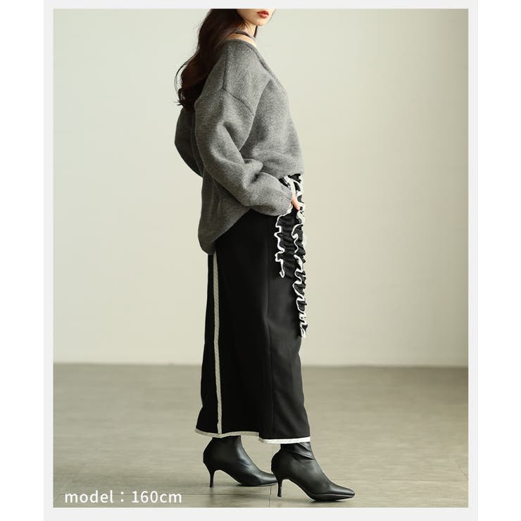 流れるフリルで魅せるフリルラインタイトスカート レディース ボトムス | Sawa a la mode | 詳細画像13 