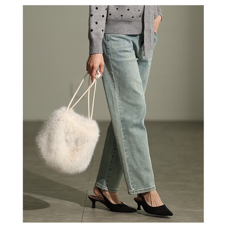 コロンと愛らしいフェイクファー巾着ハンドバッグ レディース ファッション | Sawa a la mode | 詳細画像15 