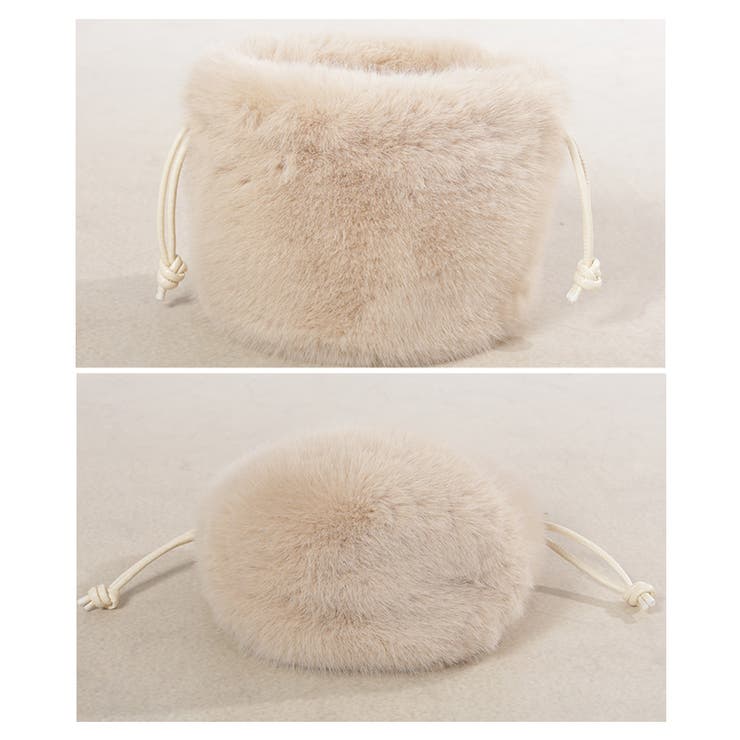 コロンと愛らしいフェイクファー巾着ハンドバッグ レディース ファッション | Sawa a la mode | 詳細画像23 