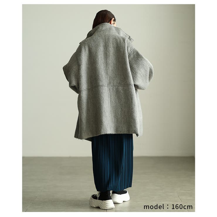 風合い感じるシャギースタンドカラーミドルコート レディース ファッション | Sawa a la mode | 詳細画像18 