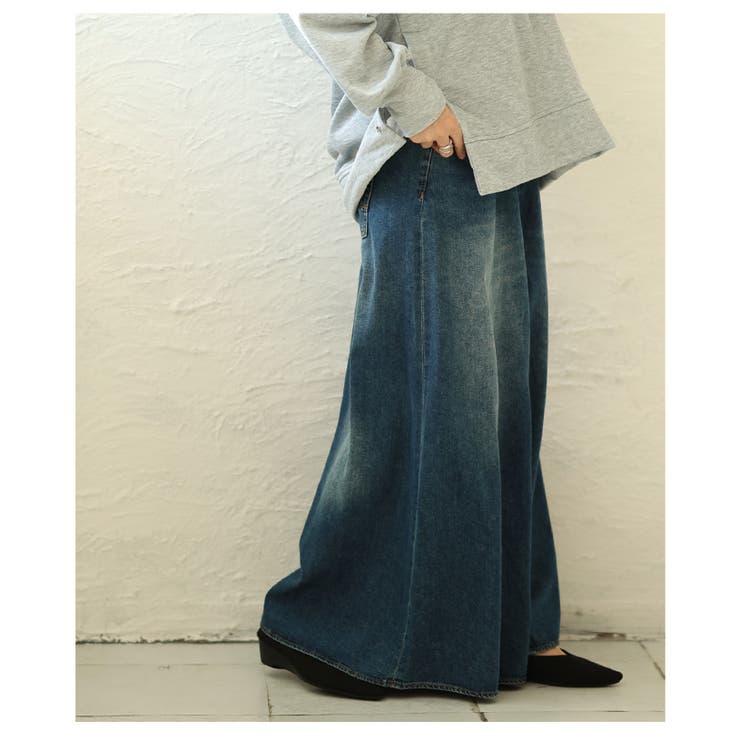 スカート見えするコットンデニムワイドバギーパンツ レディース ファッション | Sawa a la mode | 詳細画像8 