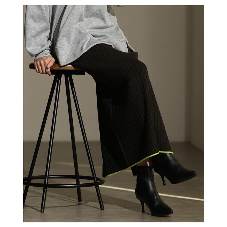 遊び心をひと匙加えたリブニット配色ラインナロースカート レディース ファッション | Sawa a la mode | 詳細画像14 
