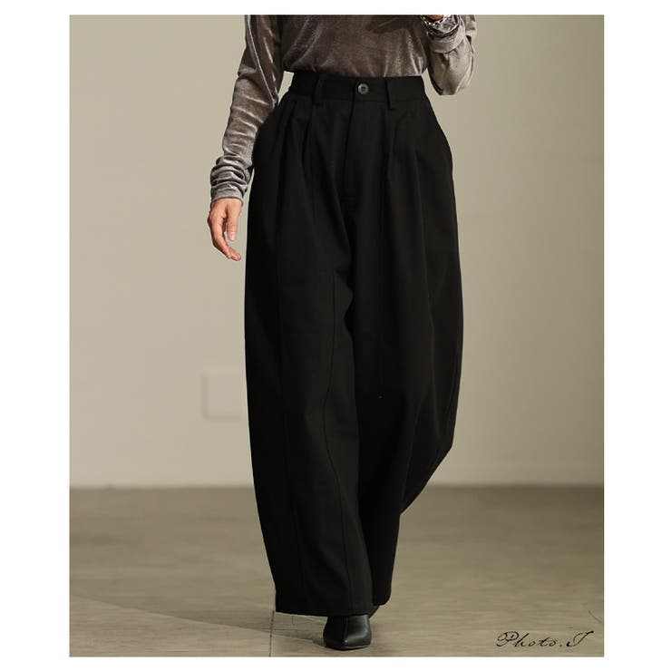 穿くだけ旬顔スタイルになるタックカーブワイドパンツ レディース ファッション | Sawa a la mode | 詳細画像2 