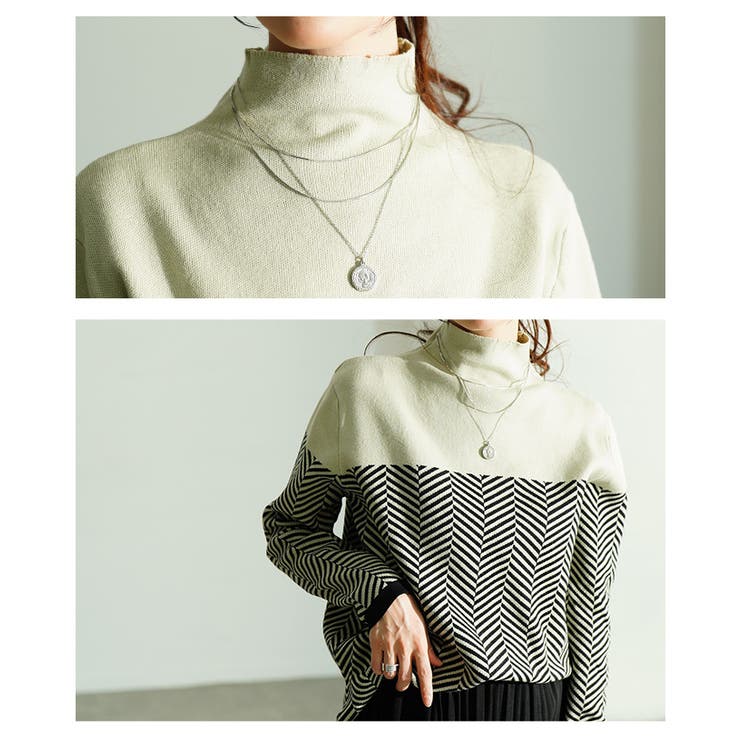 着るだけでサマになるジオメトリック柄ニットトップス レディース ファッション | Sawa a la mode | 詳細画像5 