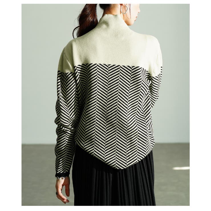 着るだけでサマになるジオメトリック柄ニットトップス レディース ファッション | Sawa a la mode | 詳細画像8 