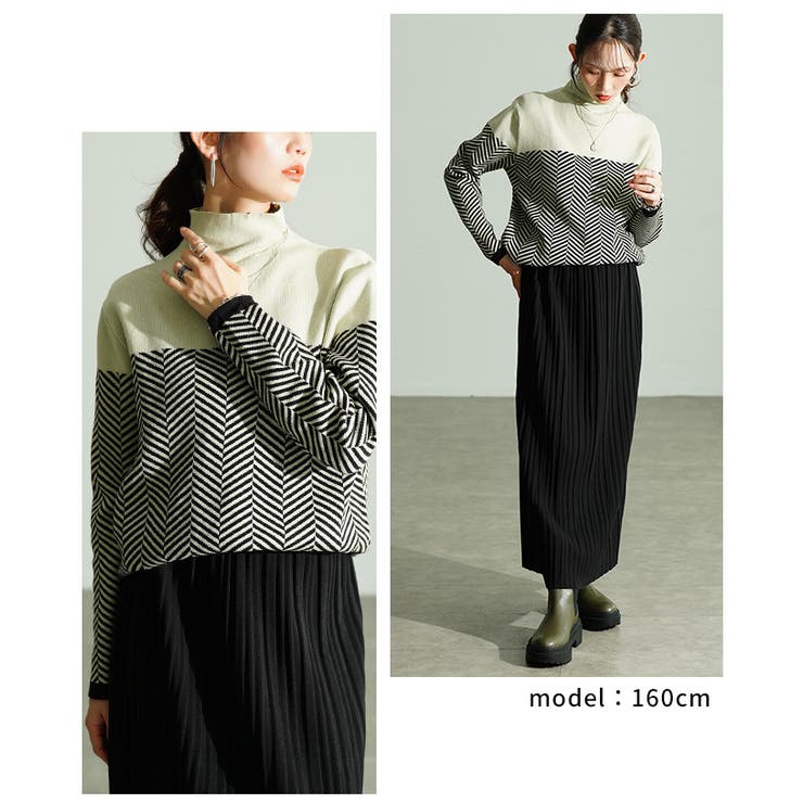 着るだけでサマになるジオメトリック柄ニットトップス レディース ファッション | Sawa a la mode | 詳細画像10 