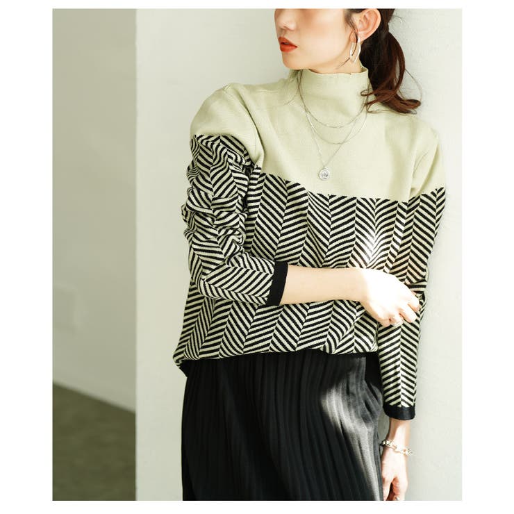 着るだけでサマになるジオメトリック柄ニットトップス レディース ファッション | Sawa a la mode | 詳細画像16 
