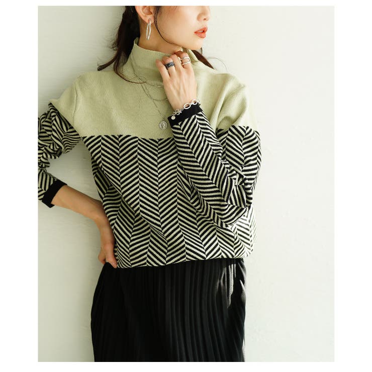 着るだけでサマになるジオメトリック柄ニットトップス レディース ファッション | Sawa a la mode | 詳細画像21 