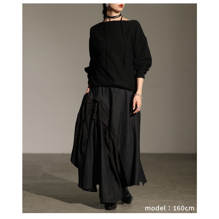 2wayで楽しめるオフショルチョーカー付きニットプルオーバー レディース | Sawa a la mode | 詳細画像21 