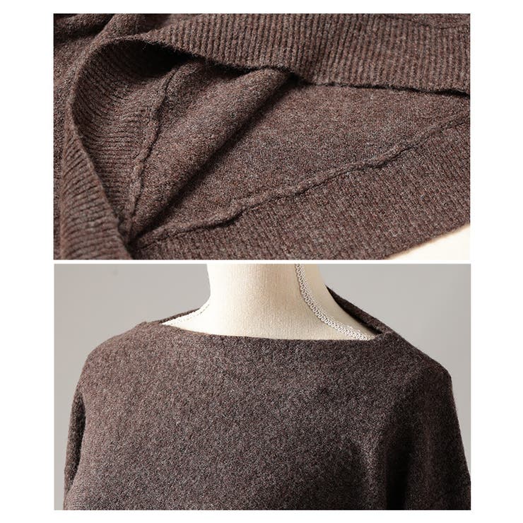 2wayで楽しめるオフショルチョーカー付きニットプルオーバー レディース | Sawa a la mode | 詳細画像23 