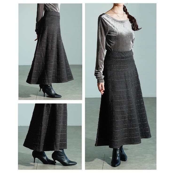 上品にきらめくトゥインクルニットフレアスカート レディース スカート | Sawa a la mode | 詳細画像17 