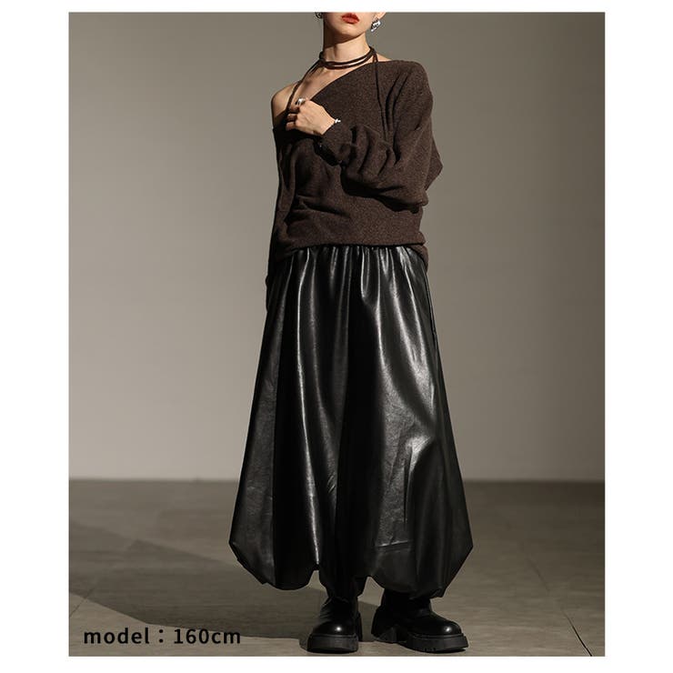 甘辛MIXなトレンド纏うフェイクレザーバルーンスカート レディース ファッション | Sawa a la mode | 詳細画像8 