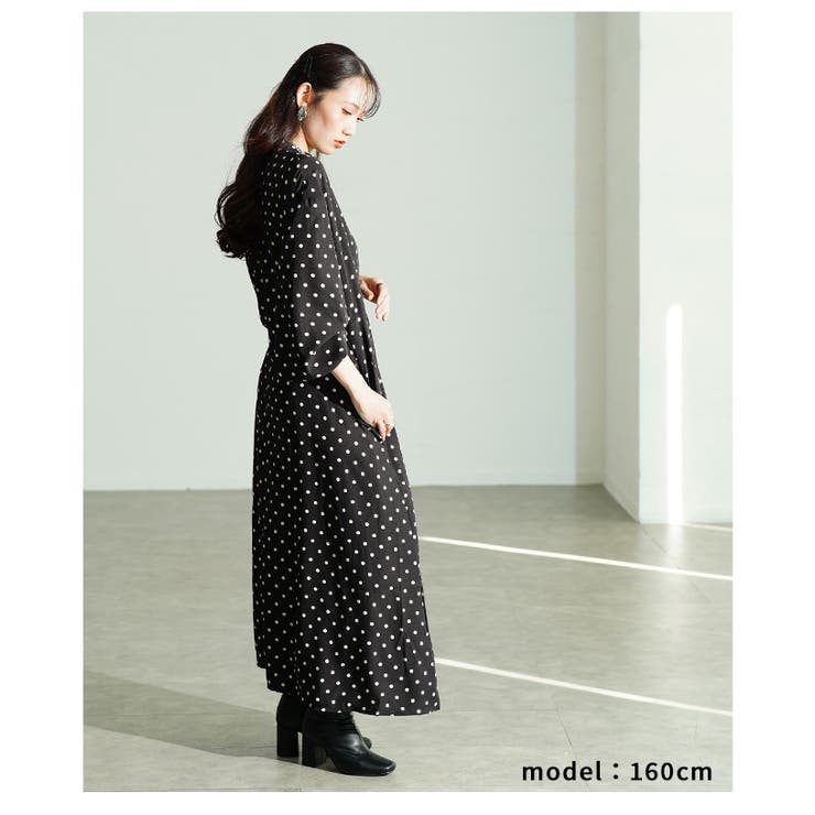 クラシカルムード漂うドット柄パフスリーブフレアワンピース レディース ファッション | Sawa a la mode | 詳細画像20 