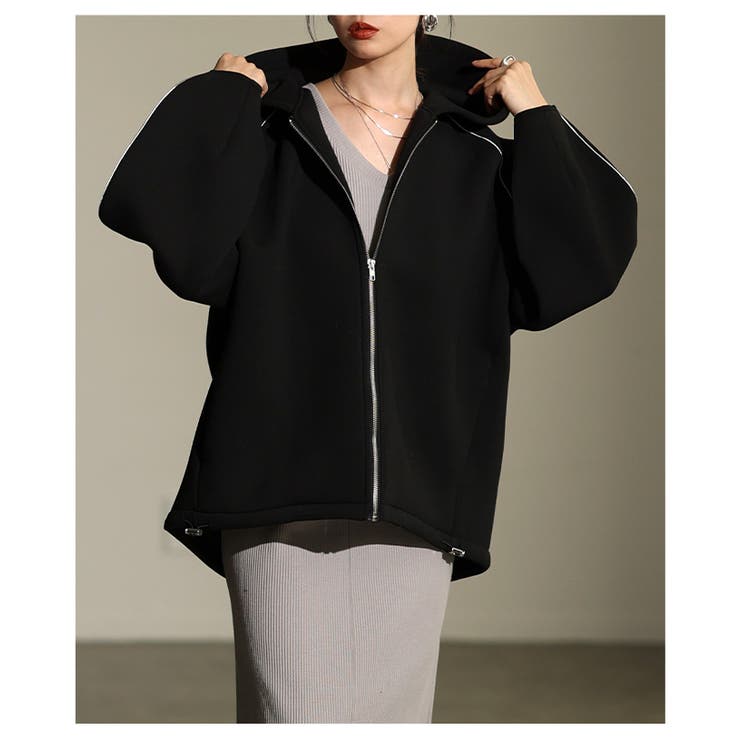 上品ラフの決定版ダブルニットボリュームパーカー レディース アウター | Sawa a la mode | 詳細画像4 