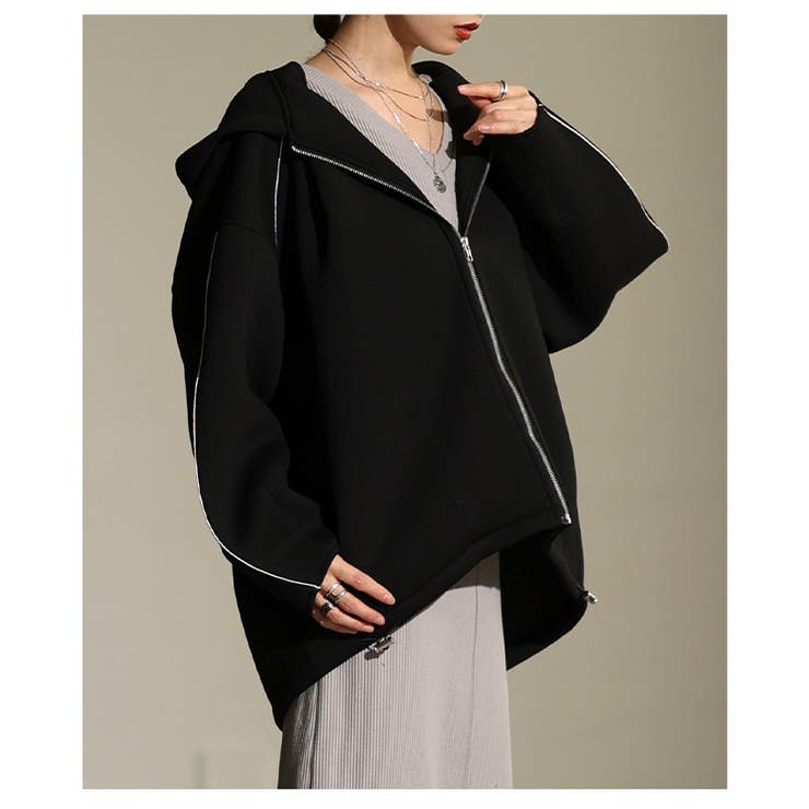 上品ラフの決定版ダブルニットボリュームパーカー レディース アウター | Sawa a la mode | 詳細画像8 