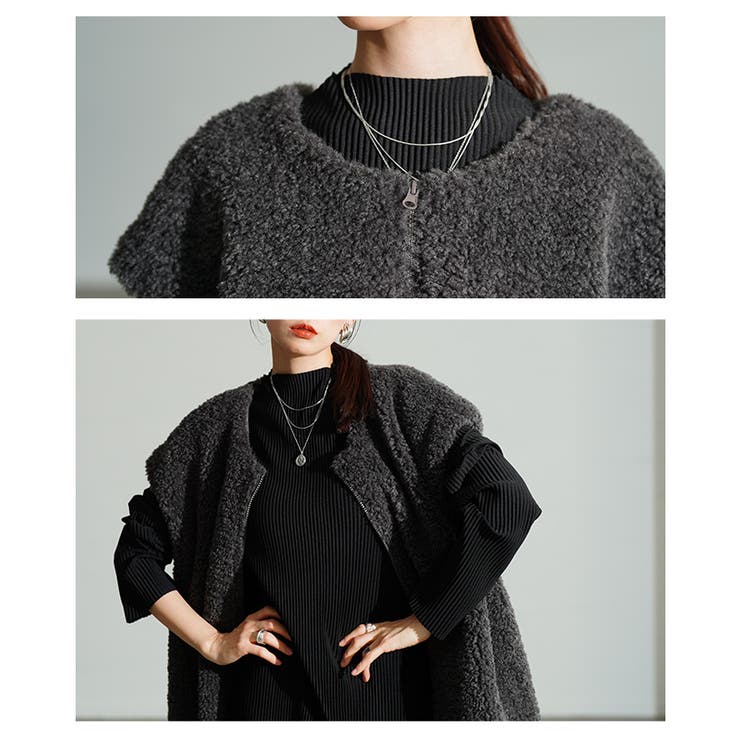 重ねてこなれ感生まれるボアベストパーカー レディース ファッション | Sawa a la mode | 詳細画像5 