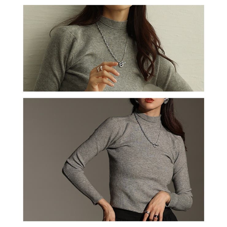 ベーシックが着こなしやすいハイネックニットトップス レディース ファッション | Sawa a la mode | 詳細画像5 