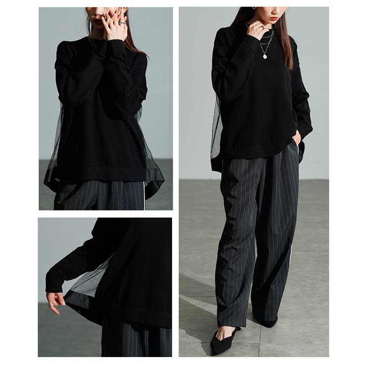 後ろ姿も美しく魅せるバックチュールニットプルオーバー レディース ファッション | Sawa a la mode | 詳細画像17 