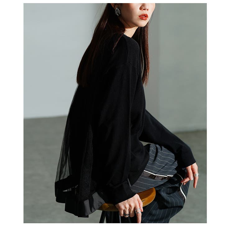 後ろ姿も美しく魅せるバックチュールニットプルオーバー レディース ファッション | Sawa a la mode | 詳細画像22 