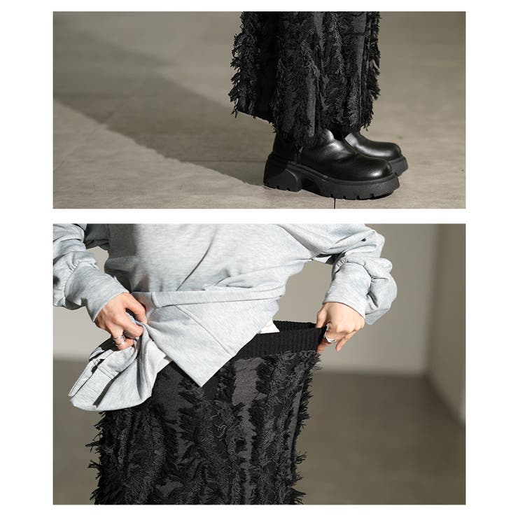 揺れる質感が主役のフリンジニットスカート レディース ボトムス | Sawa a la mode | 詳細画像5 