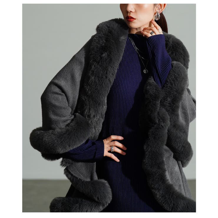 さっと羽織れるラグジュアリーフェイクファーポンチョ レディース ファッション | Sawa a la mode | 詳細画像13 