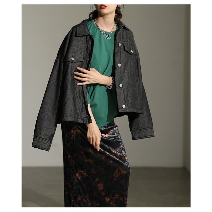 秋冬の新定番になるヴィンテージライク中綿デニムジャケット レディース ファッション | Sawa a la mode | 詳細画像4 