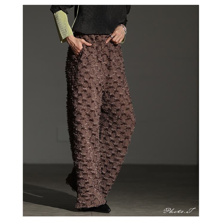 モードな個性を放つ立体フリンジワイドストレートパンツ レディース ファッション | Sawa a la mode | 詳細画像2 