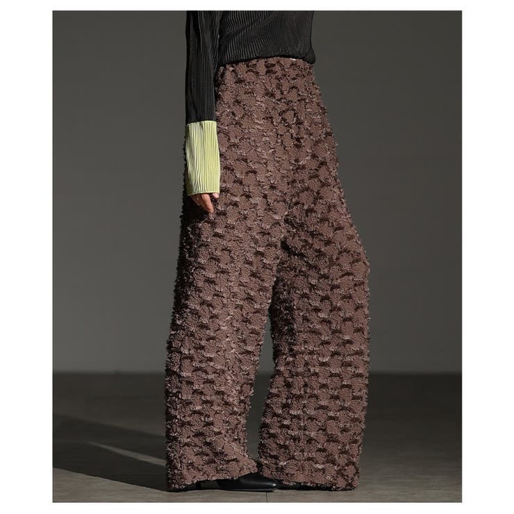 モードな個性を放つ立体フリンジワイドストレートパンツ レディース ファッション | Sawa a la mode | 詳細画像4 