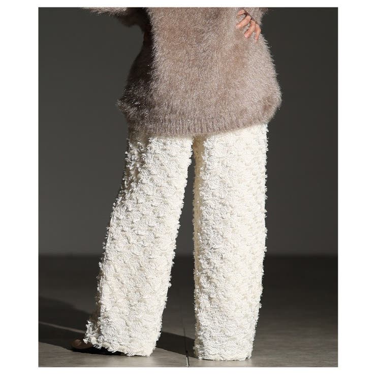 モードな個性を放つ立体フリンジワイドストレートパンツ レディース ファッション | Sawa a la mode | 詳細画像18 