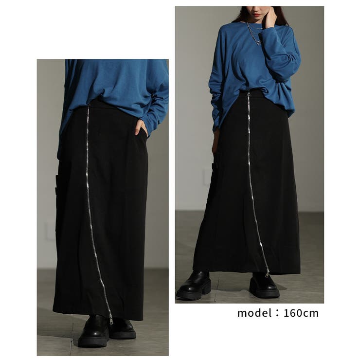 エッジを効かすカーブジップAラインカーゴ風スカート レディース ファッション | Sawa a la mode | 詳細画像10 