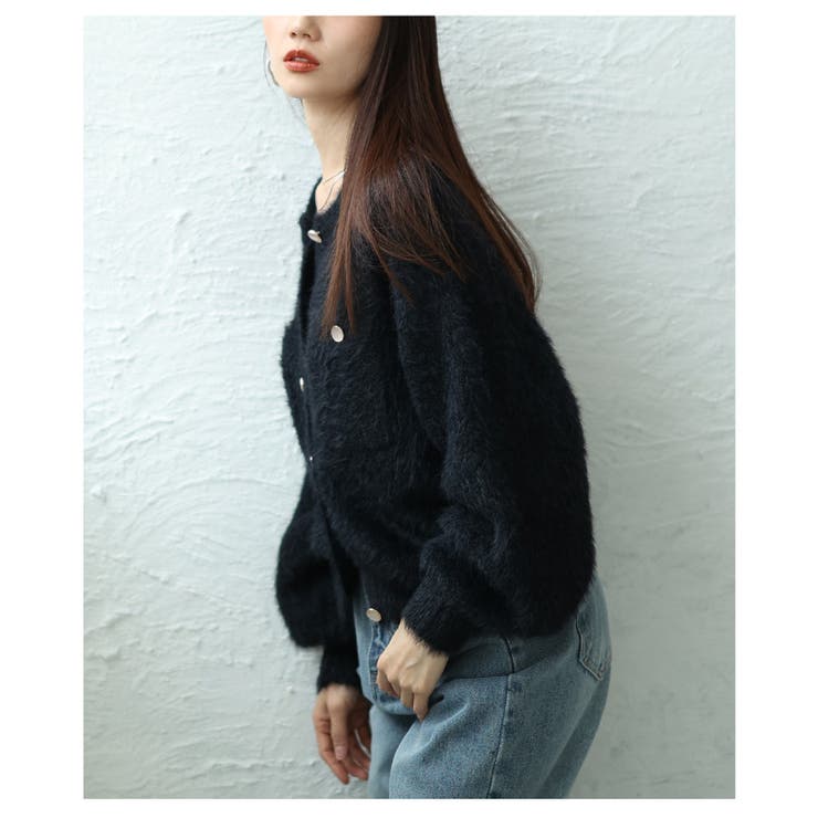 ふんわり感に一目惚れするフェザーヤーンクルーネックカーディガン レディース | Sawa a la mode | 詳細画像15 