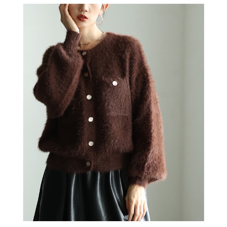 ふんわり感に一目惚れするフェザーヤーンクルーネックカーディガン レディース | Sawa a la mode | 詳細画像19 