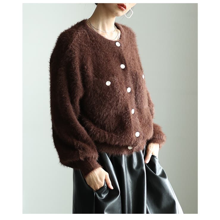 ふんわり感に一目惚れするフェザーヤーンクルーネックカーディガン レディース | Sawa a la mode | 詳細画像20 