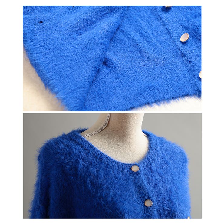 ふんわり感に一目惚れするフェザーヤーンクルーネックカーディガン レディース | Sawa a la mode | 詳細画像23 