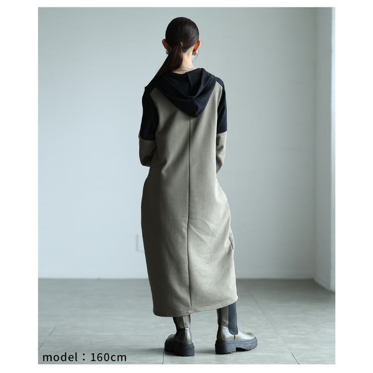 一枚でサマになるバイカラーフーディーワンピース レディース ファッション | Sawa a la mode | 詳細画像18 