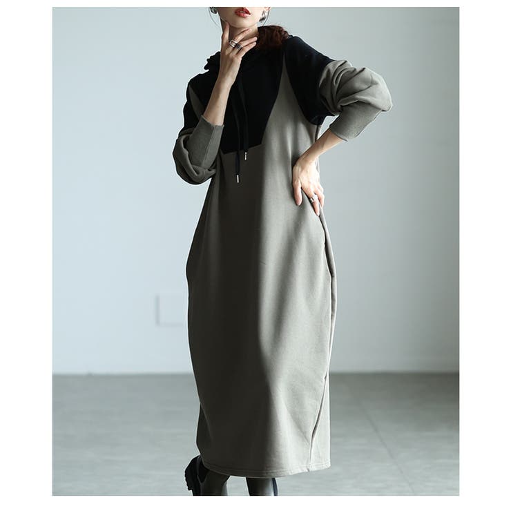 一枚でサマになるバイカラーフーディーワンピース レディース ファッション | Sawa a la mode | 詳細画像22 