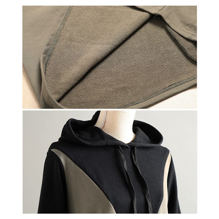 一枚でサマになるバイカラーフーディーワンピース レディース ファッション | Sawa a la mode | 詳細画像23 