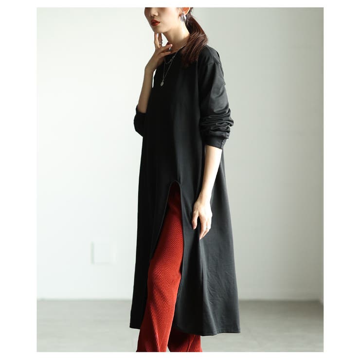 レイヤードでお洒落の幅が広がるスリットロングチュニック レディース ファッション | Sawa a la mode | 詳細画像4 