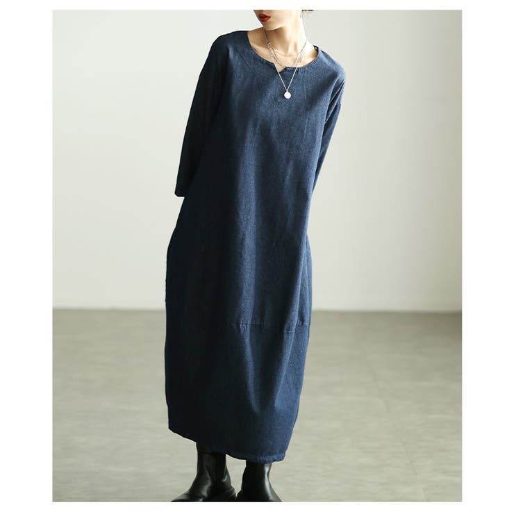 隠して魅せるロングデニムワンピース レディース ワンピース | Sawa a la mode | 詳細画像9 