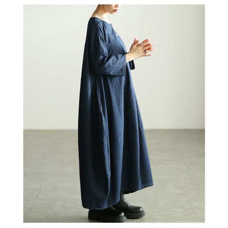 隠して魅せるロングデニムワンピース レディース ワンピース | Sawa a la mode | 詳細画像18 