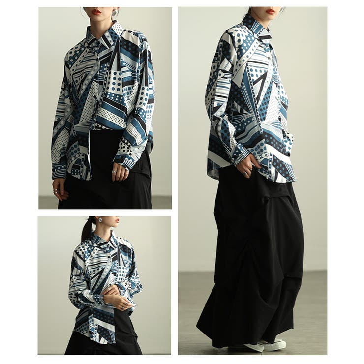 着るだけで印象美のアートパターンシャツ レディース トップス | Sawa a la mode | 詳細画像17 