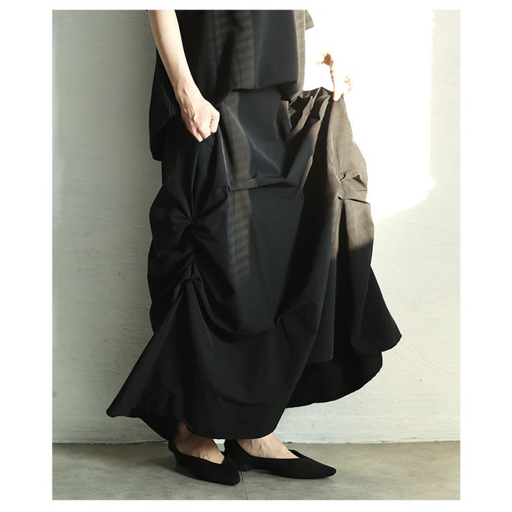新感覚モードなアシンメトリーランダムタックスカート レディース スカート | Sawa a la mode | 詳細画像12 
