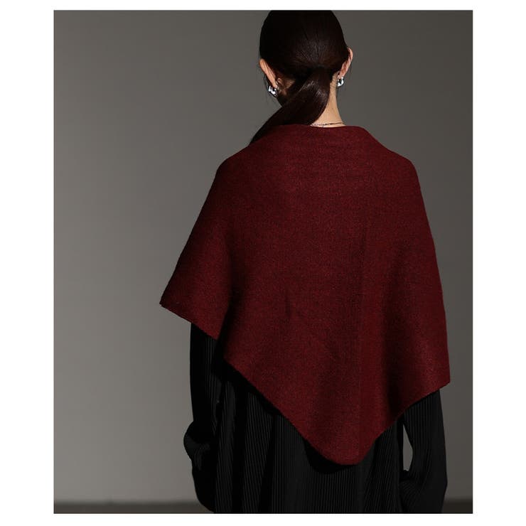 ズレ落ちない！リングホール付きトライアングルニットストール レディース ファッシ… | Sawa a la mode | 詳細画像14 