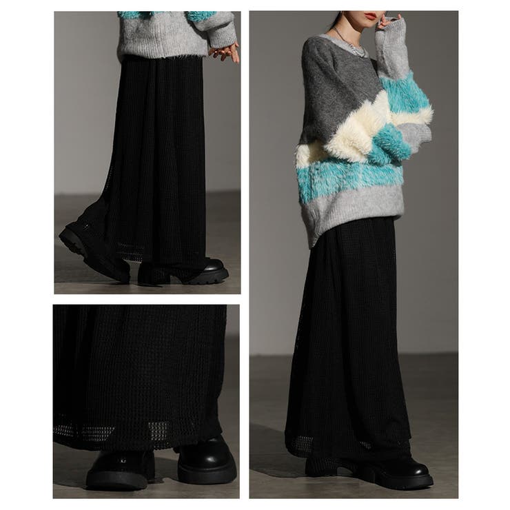 軽やかにすらり穿けるメッシュストレートロングスカート レディース ファッション | Sawa a la mode | 詳細画像19 
