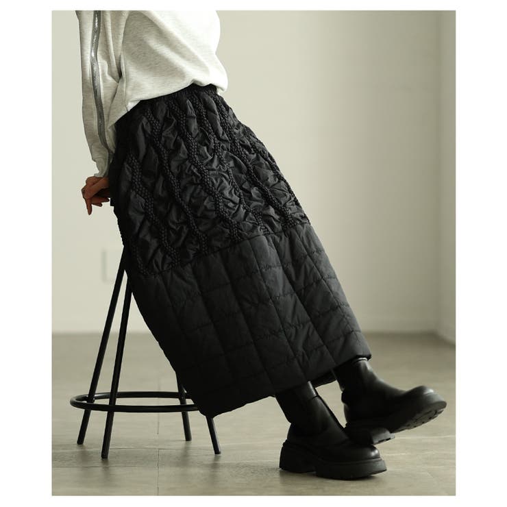 構築美を的う切替キルティング中綿ボリュームスカート レディース ファッション | Sawa a la mode | 詳細画像4 