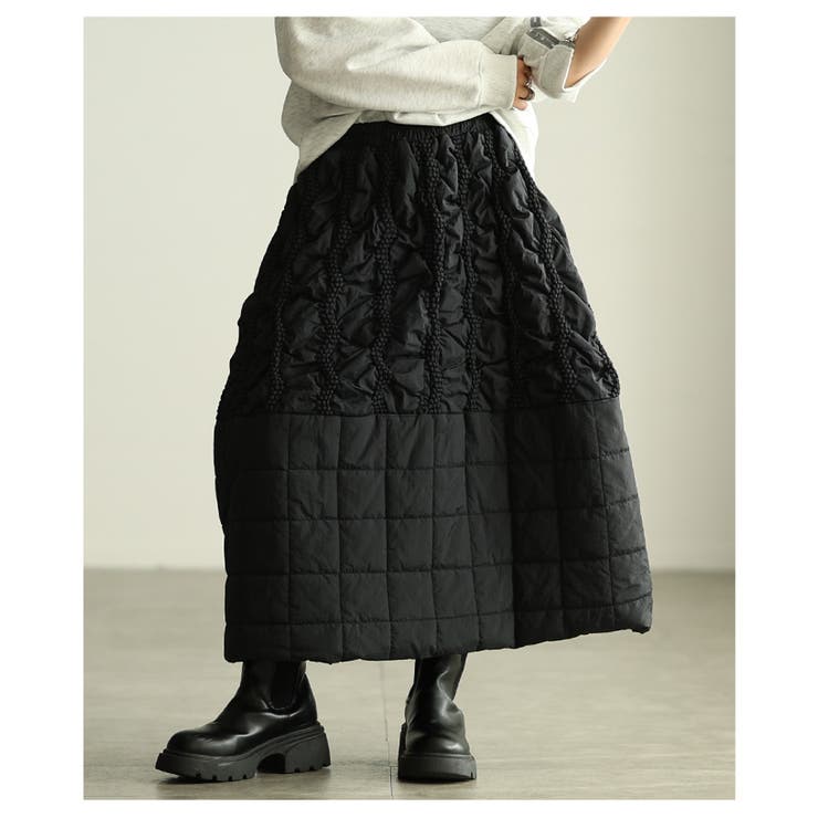 構築美を的う切替キルティング中綿ボリュームスカート レディース ファッション | Sawa a la mode | 詳細画像7 