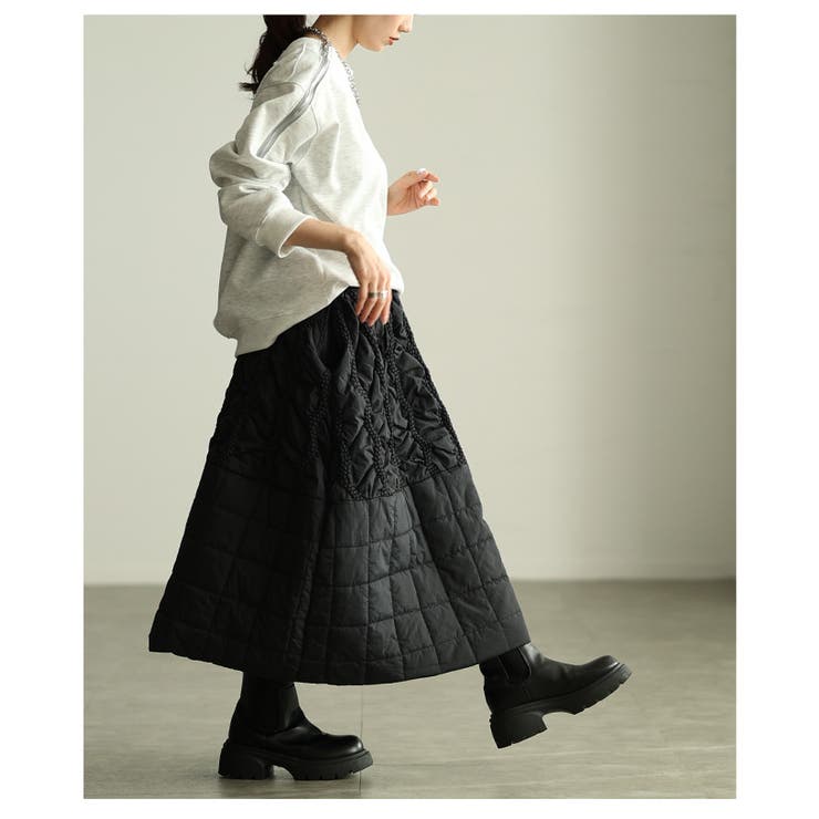 構築美を的う切替キルティング中綿ボリュームスカート レディース ファッション | Sawa a la mode | 詳細画像8 