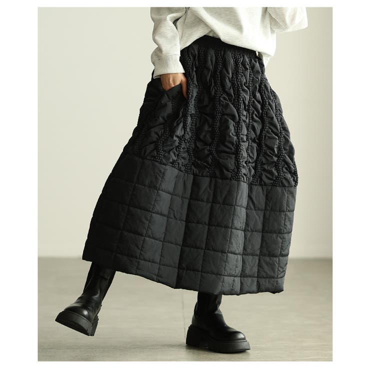 構築美を的う切替キルティング中綿ボリュームスカート レディース ファッション | Sawa a la mode | 詳細画像12 