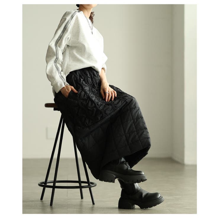 構築美を的う切替キルティング中綿ボリュームスカート レディース ファッション | Sawa a la mode | 詳細画像15 